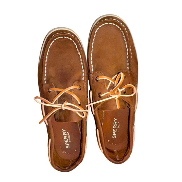 SPERRY Brown leather Boys dress shoes youth boys size 5